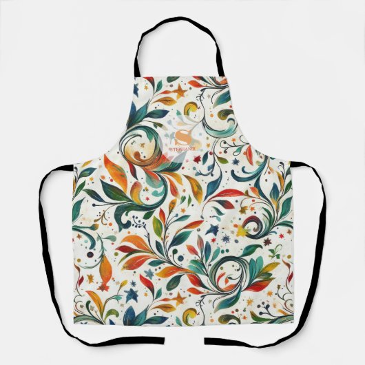 Vintag Inspiriert Paisley Leaf Muster Schürze (Vorderseite)