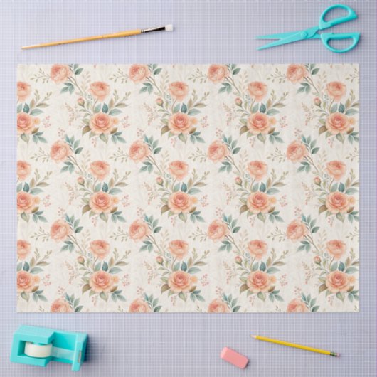 Vintag Inspiriert Pastel Florals Decoupage Seidenpapier (Basteln)