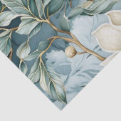 Vintag Inspiriert Pastel Winter Blue Floral Seidenpapier (Detail)