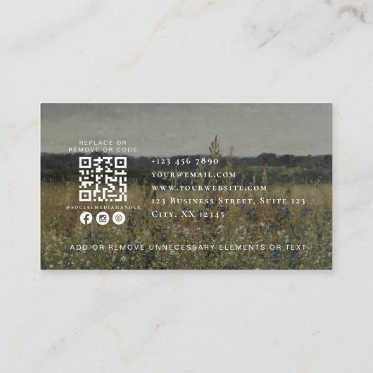 Vintag inspiriert, qr-Code-Ereignisplanung Visitenkarte (Rückseite)