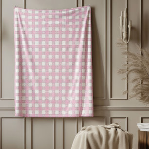Vintag Inspiriert Rosa Kariert Blanket Gemütliche Fleecedecke