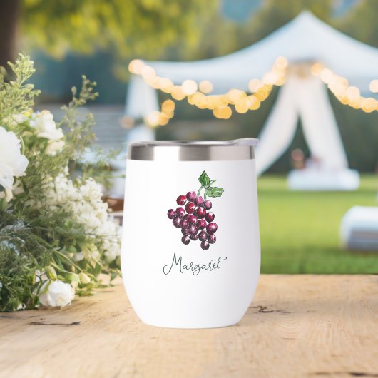 Vintag Inspiriert Rote Weintrauben HandGezeichnet (Hochzeit)