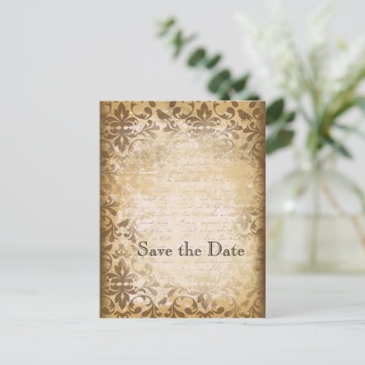 Vintag Inspiriert Save the Date Postkarten (Stehend Vorderseite)