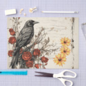 Vintag Inspiriert Sonnenblumen Rote Rosen Raven Seidenpapier (Handwerk)