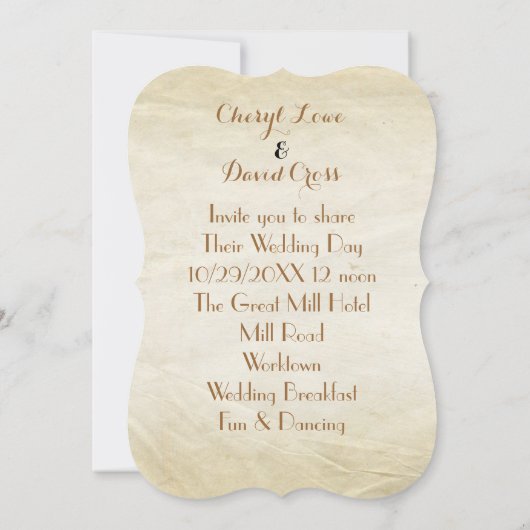 Vintag Inspiriert Steam Punk Hochzeit Einladung (Rückseite)