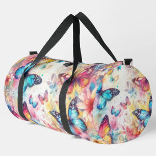 Vintag Inspiriert Wasserfarben Florals & Butterfly Duffle Bag