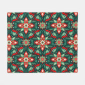 Vintag Inspiriert Weihnachtsblumenmuster Fleecedecke (Vorderseite (Horizontal))