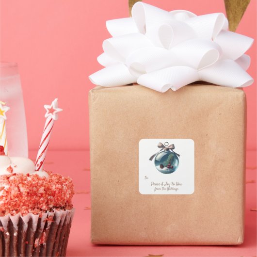 Vintag Inspiriert Weihnachtsgeschenkmarken Quadratischer Aufkleber (Party)