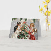 Vintag Inspiriert Weihnachtskarte Karte (Gelbe Blume)