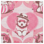 Vintag inspiriert Welpen und Kätzchen Stoff (Nahaufnahme)