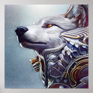 Vintag Inspiriert Wolf Head Art - Nostalgisch Poster