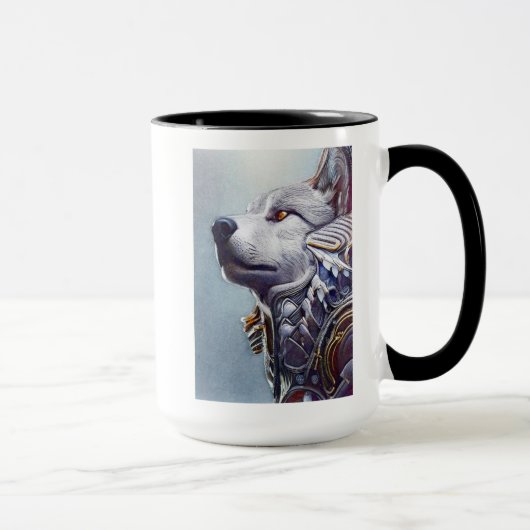 Vintag Inspiriert Wolf Head Art - Nostalgisch Tasse (Rechts)