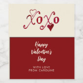 Vintag Inspiriert XXOO handgeschriebenes Valentin Weinetikett (Einzelnes Label)