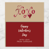 Vintag Inspiriert XXOO handgeschriebenes Valentin Weinetikett (Einzelnes Label)