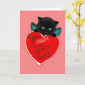 Vintag Inspirierte Black Cat Valentinstag Card Karte (Gelbe Blume)