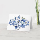 Vintag Inspirierte Blaue Weihnachtsfeier Feiertagskarte (Rückseite)