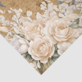 Vintag Inspirierte Löwenzahn- und Weißrosendekoupa Seidenpapier (Detail)