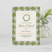 Vintag Inspirierte Orangenhochzeit Einladung (Stehend Vorderseite)