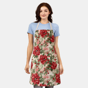 Vintag Inspirierte Weihnachtsfeier Poinsettias Mus Schürze