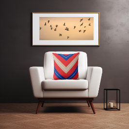 Vintag Inspirierte Zickzack Rote Flotte Kissen