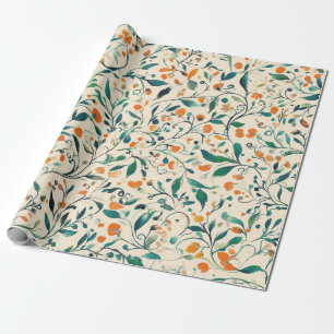 Vintag-Inspiriertes Paisley Leaf-Muster (3) Geschenkpapier