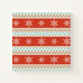 Vintag Inspiriertes Red Stripe Snowflakes Muster Notizblock (Rückseite)