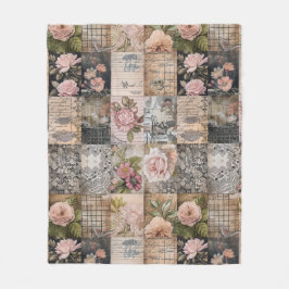 Vintag Inspiriertes rosa Blumenmuster Quiltmuster Fleecedecke