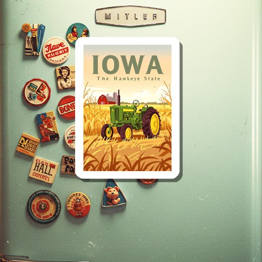 Vintag Iowa Magnet