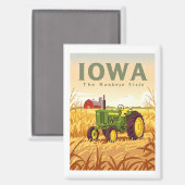 Vintag Iowa Magnet (Vorderseite/Rückseite)