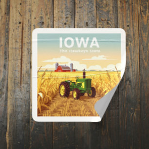 Vintag Iowa Quadratischer Aufkleber