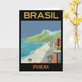 Vintag Ipanema Brasilien Beach Travel Postcard Karte (Gelbe Blume)
