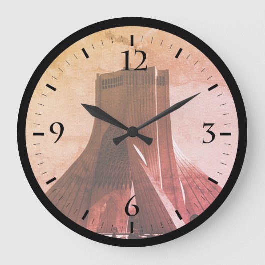 Vintag Iran Teheran Azadi Square Watch Große Wanduhr (Vorderseite)