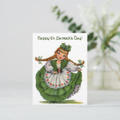 Vintag Irish Doll Happy St Patricks Day Postkarte (Stehend Vorderseite)
