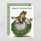Vintag Irish Doll Happy St Patricks Day Postkarte (Vorne/Hinten)