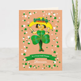 Vintag Irish Girl Individuelle Name St. Patrick's Karte