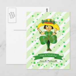 Vintag Irish Girl Individuelle Name St. Patrick's Postkarte