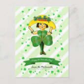 Vintag Irish Girl Individuelle Name St. Patrick's  Postkarte (Vorderseite)