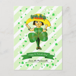 Vintag Irish Girl Individuelle Name St. Patrick's Postkarte