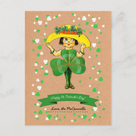 Vintag Irish Girl Individuelle Name St. Patrick's Postkarte