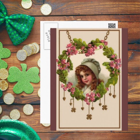 Vintag Irish Girl Postkarte