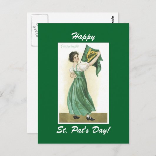 Vintag Irish Miss Postcard Postkarte (Vorne/Hinten)