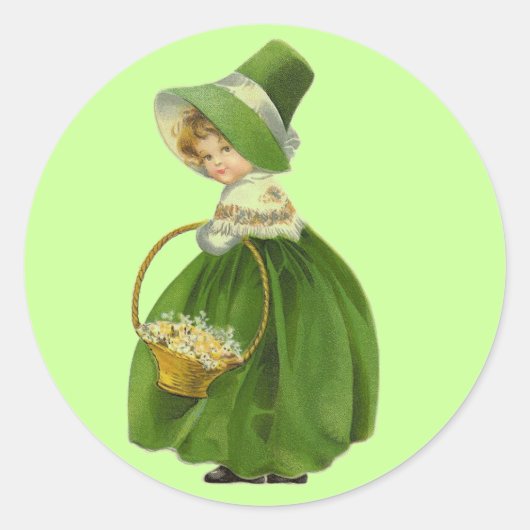 Vintag Irish Miss Sticker (Vorderseite)
