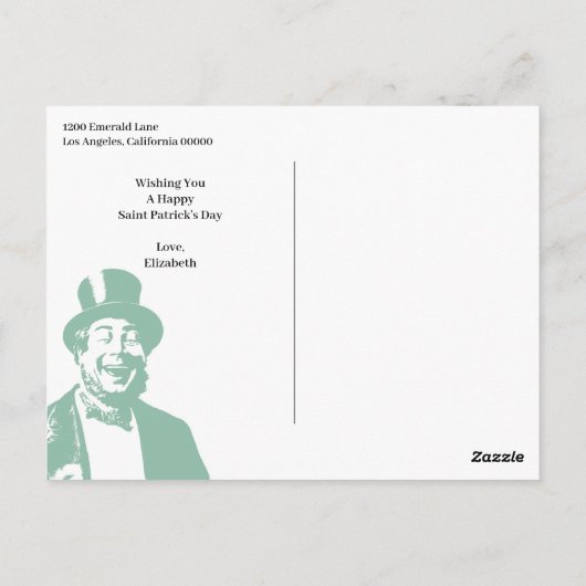 Vintag Irish Saint Patrick Postkarte (Rückseite)