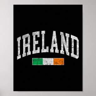 Vintag Irland Flaggen Irish Retrowback Mens Wo Poster