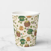 Vintag Irland Icon Muster Pappbecher (Rückseite)