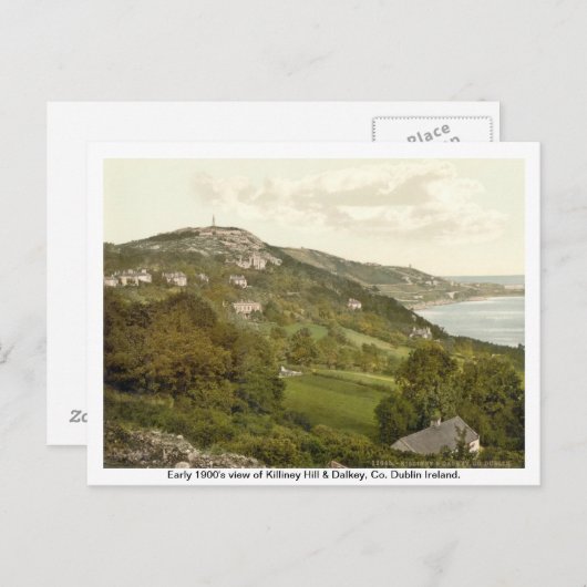 Vintag Irland, Killiney Hill, Dalkey Postkarte (Vorne/Hinten)