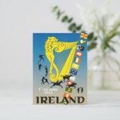 Vintag Irland - Postkarte (Stehend Vorderseite)