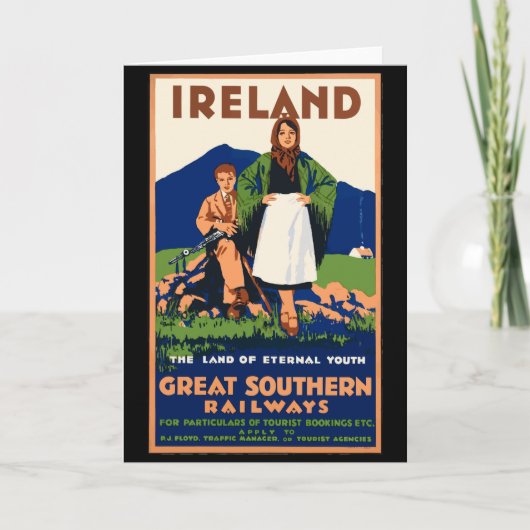 Vintag Irland Reiseplakat, Karte (Vorderseite)
