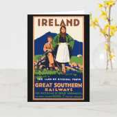 Vintag Irland Reiseplakat, Karte (Gelbe Blume)