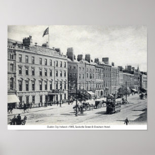 Vintag Irland, Sackville Street 1905 Dublin Poster